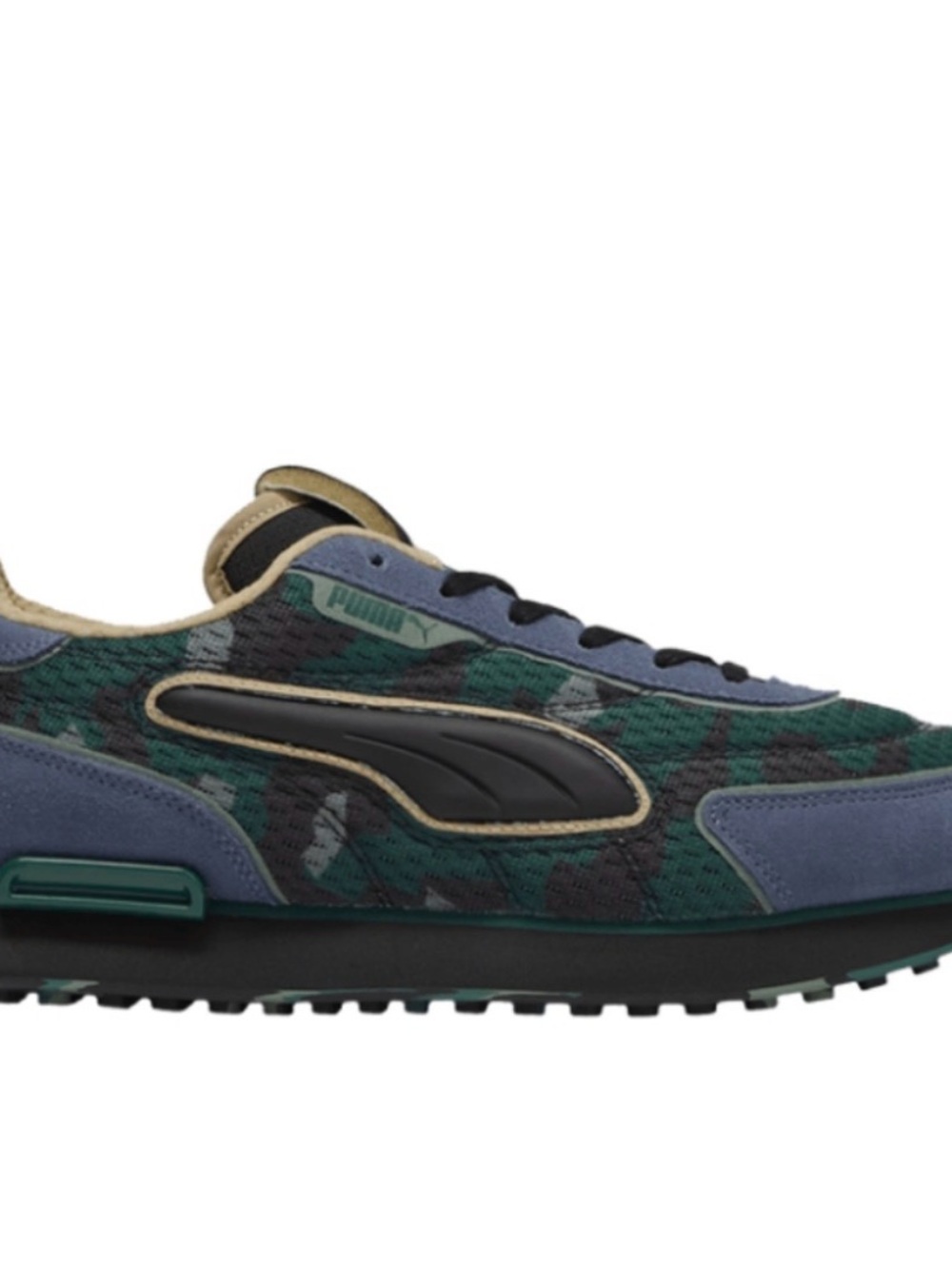 Puma Future Rider Concrete Camo and Blue Sneaker Size 7 Men’s
